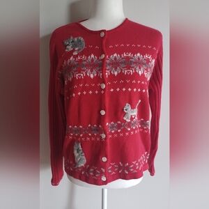 VTG Grey Kittens Susan Bristol Woman Sweater Size M